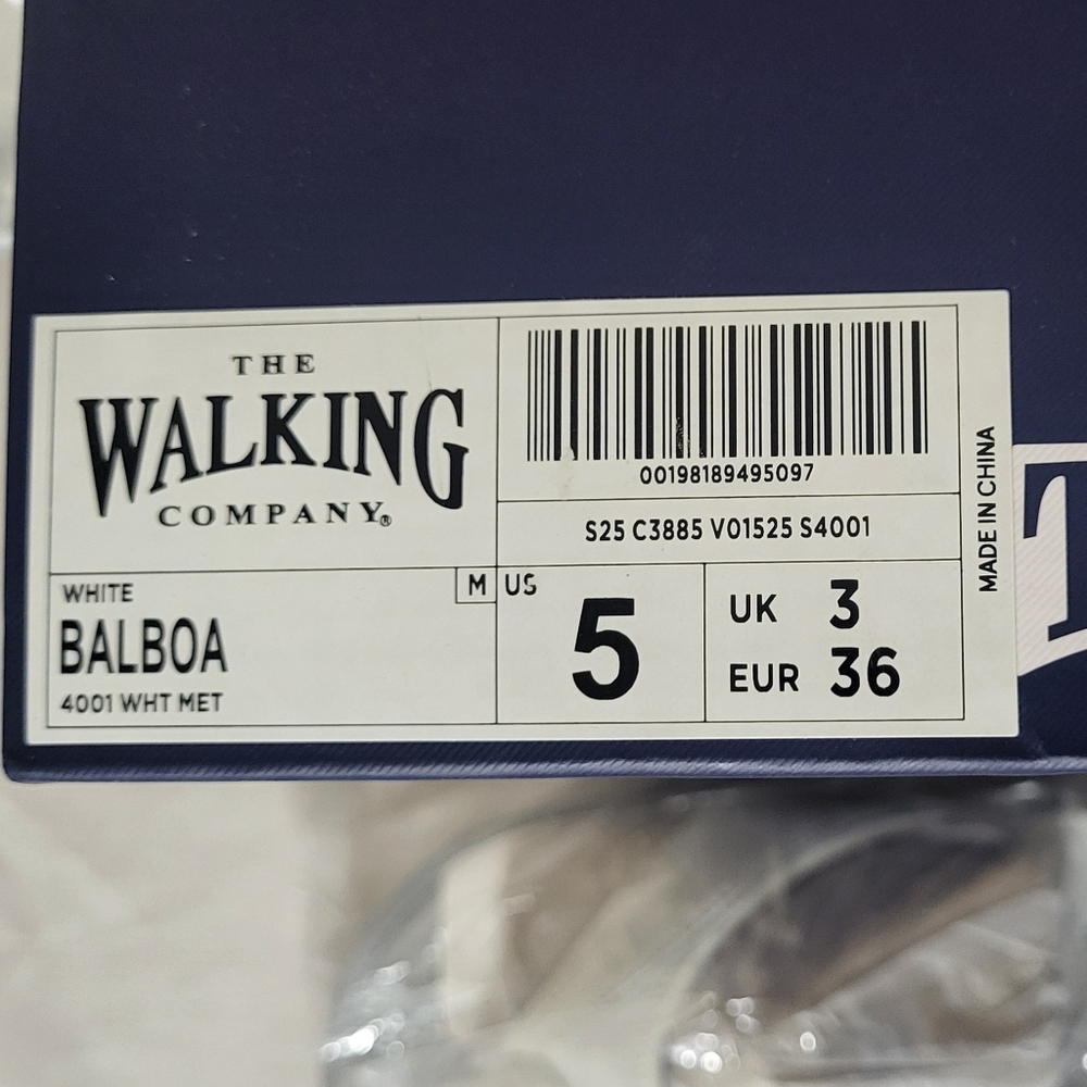 New The Walking Co. BALBOA METATARSAL Sandal White 5 Comfort Leather Shoe No Lid - Picture 2 of 14